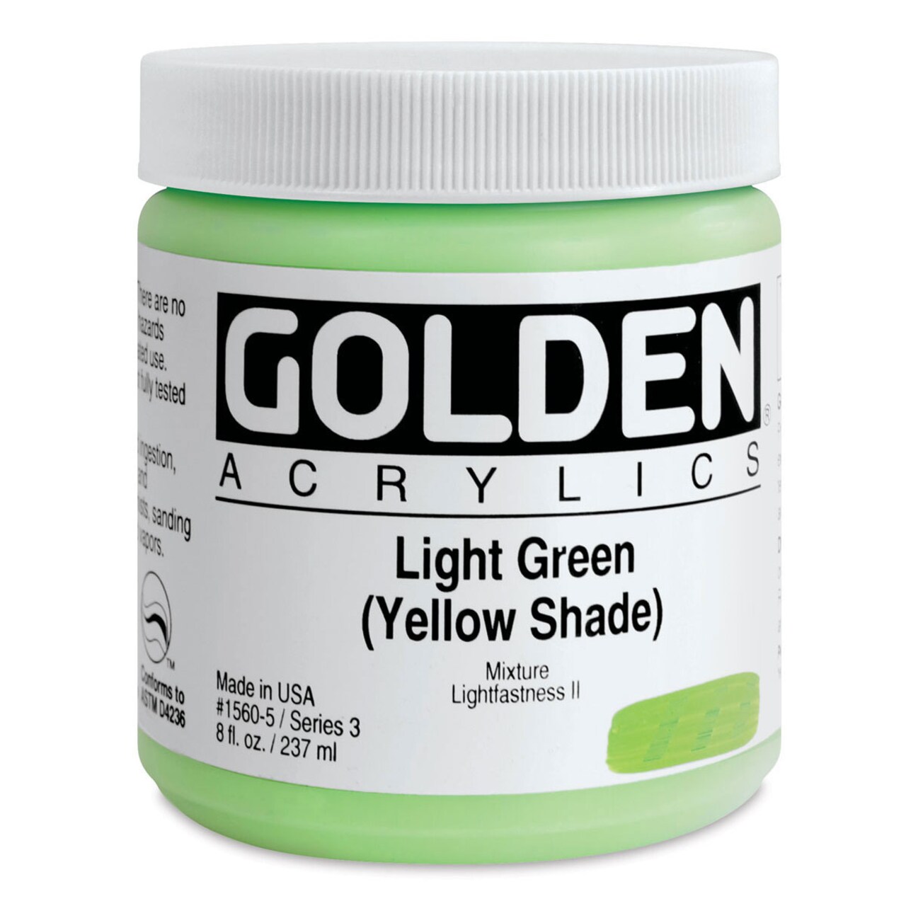Golden Heavy Body Artist Acrylics - Light Green (Yellow Shade), 8 oz Jar